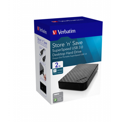 HDD esterno 3.5 USB 3.0 - 2 Tb - Verbatim - 47683 - 023942476832 - DMwebShop