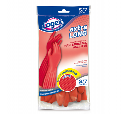 Guanti in lattice Extralong - taglia S - rosso - Logex Professional - 3549LXS - 8003350549146 - DMwebShop