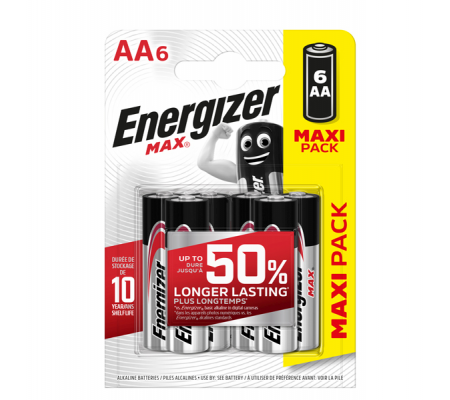 Pile stilo AA - 1,5 V - Max - blister 6 pezzi - Energizer - E301533800 - 7638900437706 - DMwebShop