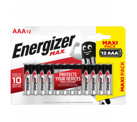 Pile stilo AAA - 1,5 V - Max - blister 12 pezzi - Energizer - E301530400 - 7638900438031 - DMwebShop