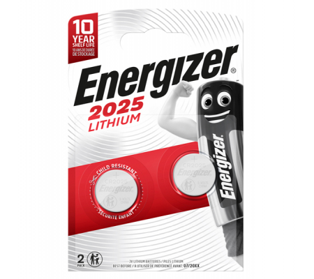 Pile CR2025 Lithium - 3 V - specialistiche - blister 2 pezzi - Energizer - E300788900 - 7638900248333 - DMwebShop