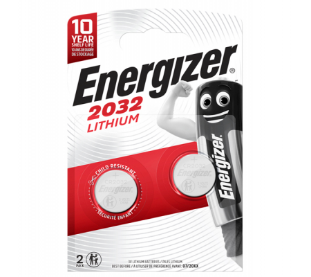 Pile CR2032 Lithium - 3 V - specialistiche - blister 2 pezzi - Energizer - E300789100 - 7638900248357 - DMwebShop