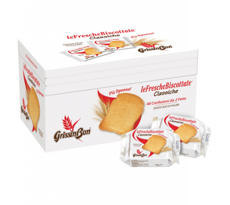 Le Fresche Biscottate - multipack da 48 monoporzioni - 15 gr cad. - Grissinbon - GRFEM - 0118001405001158 - DMwebShop