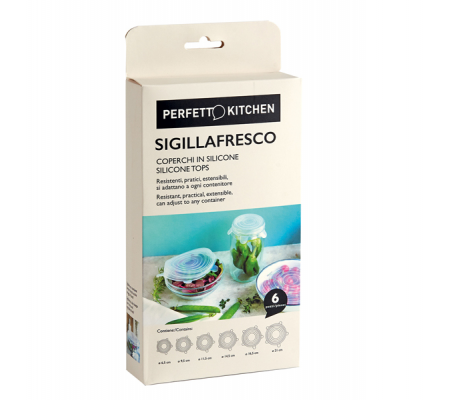 Coperchi in silicone Sigillafresco - set 6 pezzi - Perfetto - 29013 - 8052474290137 - DMwebShop