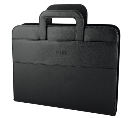 Portablocco - similpelle - con anelli - nero - 28,5 x 36 cm - City Time - 4853-N - 8002787048536 - DMwebShop