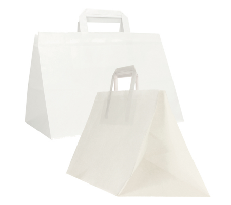 Shopper Flat XLarge - carta kraft - 32 x 22 x 24 cm - bianco - scatola 200 pezzi - Mainetti Bags - 072512 - 8029307072512 - DMwebShop