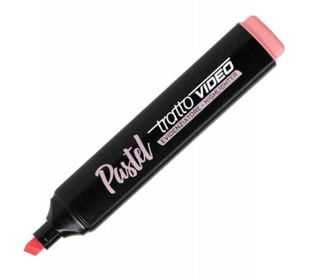 Evidenziatore Video Pastel - punta a scalpello - da 1 - 5 mm - rosa pompelmo - conf. 12 pezzi - Tratto - 833507 - 8000825025204 - DMwebShop