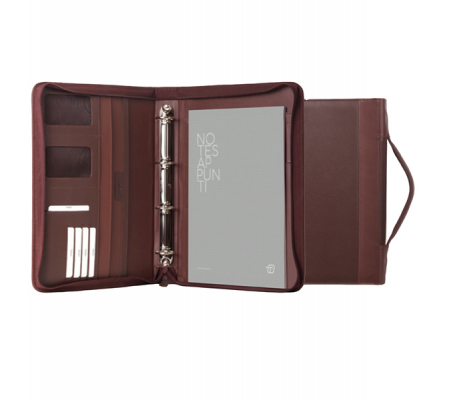 Portablocco Office - con manico - ecopelle - con zip - 28 x 36 cm - marrone - InTempo - 8249OF33 - 8029221821401 - DMwebShop