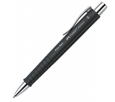 Penna a sfera a scatto Poly Ball - Punta 0,7 mm - fusto nero - Faber Castell - 241153 - 6933256628190 - DMwebShop