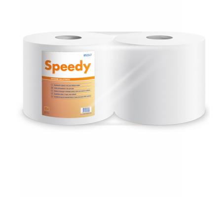 Bobina asciugatutto Speedy - 2 veli - 17 gr - Ø 25,5 cm - H22,8 cm x 180 mt - microgoffrata - pacco 2 rotoli - Lucart - 852247B - 8005892343565 - DMwebShop