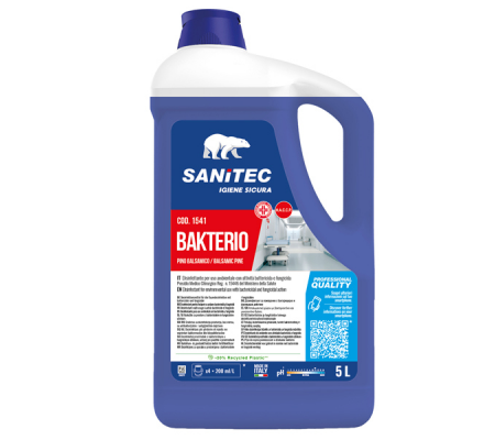 Detergente disinfettante Bakterio - 5 kg - pino balsamico - Sanitec - 1541 - 8032680392726 - DMwebShop