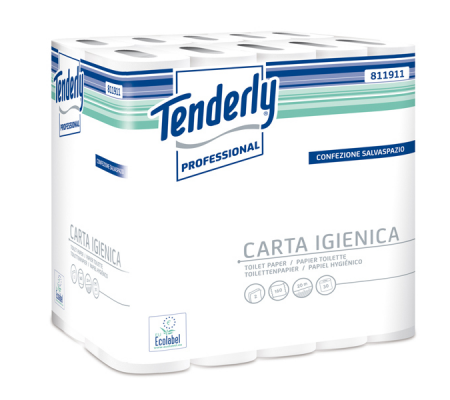 Carta igienica salvaspazio Tenderly - 2 veli - 160 strappi - diam 9,9cm - DMwebShop