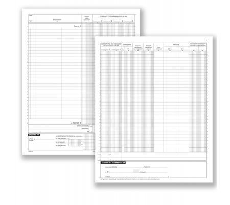 Registro Corrispettivi - 16 pagine numerate - 31 x 24,5 cm - Data Ufficio - DU1386N0000 - 8008842531326 - DMwebShop