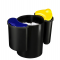 Cestino raccolta differenziata 516 - altezza 33,7 cm - Ø 26 cm - nero-giallo-blu - Cep - 1005160011 - 3462155160003 - DMwebShop