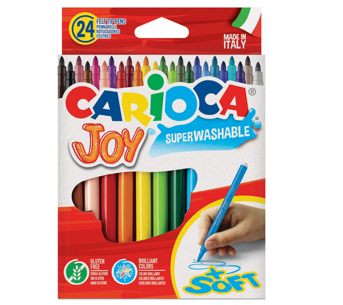 Pennarelli Joy - punta 2,6 mm - colori assortiti - lavabili - scatola 24  pezzi - Carioca - 40615 - 8003511406158
