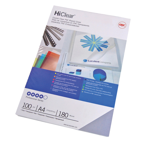 Copertine Hi-Clear - A4 - 200 micronron - neutro trasparente - scatola 100  pezzi - Gbc