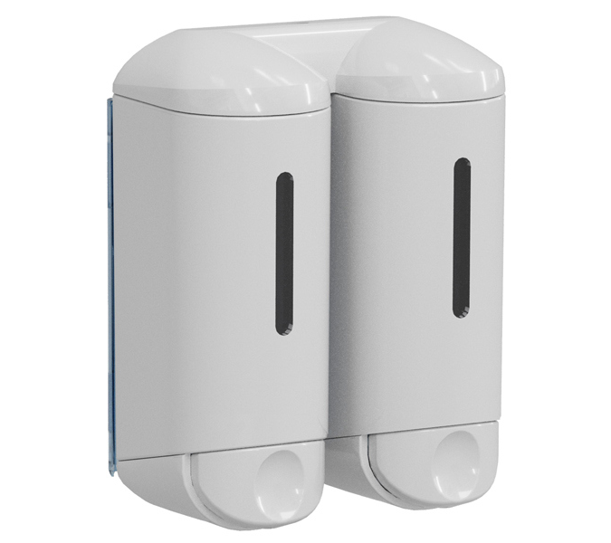 Dispenser a muro Double Shower Small - per hotel - 0,17 lt - bianco - Mar  Plast