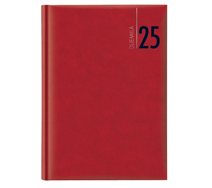 Agenda giornaliera 2024 - copertina in carta imbottita - 17 x 24 cm - rosso  - No Brand - 9111XMT08