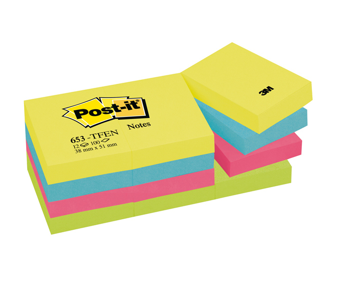 Blocco foglietti Colori Energy - colori assortiti - 38 x 51 mm - 72 gr - 100  fogli - Post it