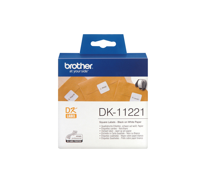 Etichette adesive per etichettatrice compatibile Brother DK-11221 DK Label  da 23x23 mm (Rotolo 1000 etichette) BIANCO