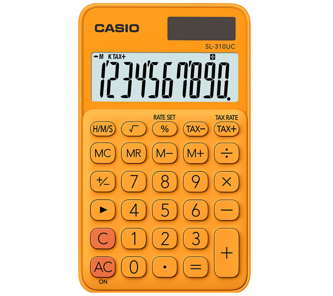 Calcolatrice tascabile - SL-310UC - 10 cifre - arancio - Casio  SL-310UC-RG-W-EC
