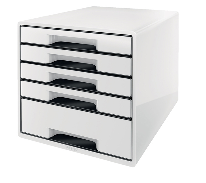 Cassettiera Drawer Cabinet Cube 5 - 28,7 x 27 x 36,3 cm - bianco - Leitz  52531001