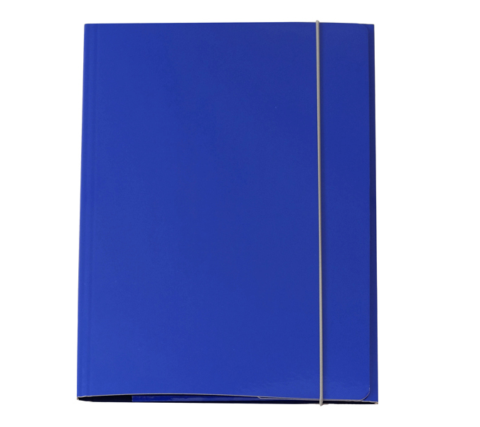 Cartellina con elastico - cartone plastificato - 3 lembi - 25 x 34 cm - blu  - Queen Starline